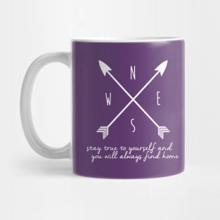 Compass Arrow Design in White Mug